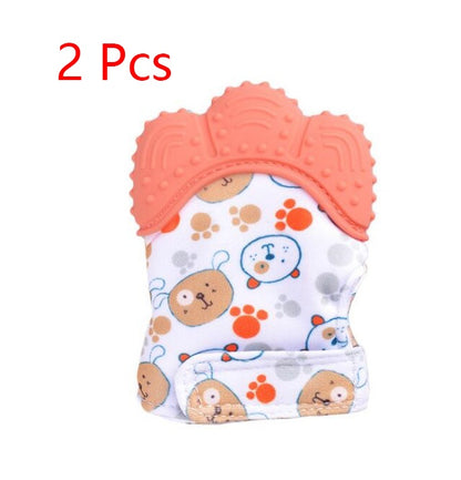 US Local Baby teether baby anti-bite silicone molar gloves children's sound toys