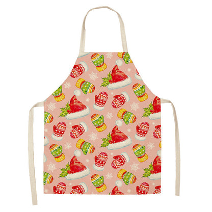 Christmas linen apron