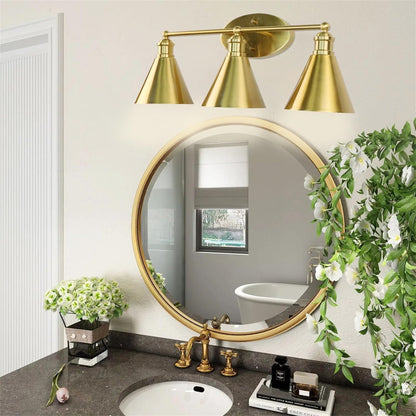 US Local Bathroom 3 Light Lighting Fixtures Over Mirror, 24 Inch Gold Bathroom Anti-Rust Vanity Light For Bathroom Shower Toilet E26 Bulbs