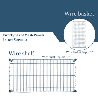 US Local Heavy Duty Rolling Utility Cart,3 Tier Rolling Carts With Wheels,with Handle Bar  Shelf Liners,36X18X32  Storage Cart For Kitchen,Restaurant,Plant Display,Chrome