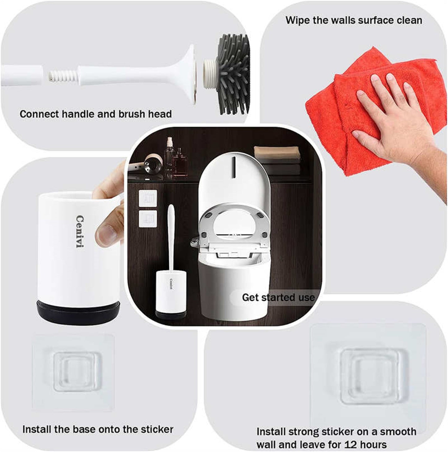 USA Local Home Fashion Simple Toilet Cleaning Brush Set