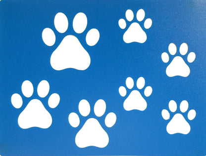 US Local Two Counts Dog Paw Cat Paw Print Stencils Sheet Template, Various Paw Print Sizes,