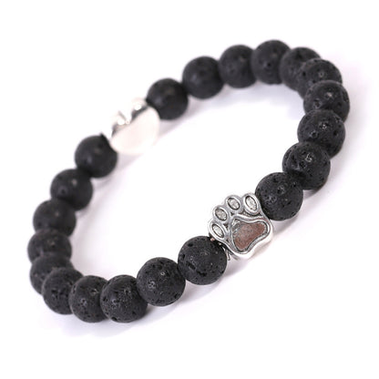 Tigereye Indian Agate Dog's Paw Bracelet Fashion Love Heart