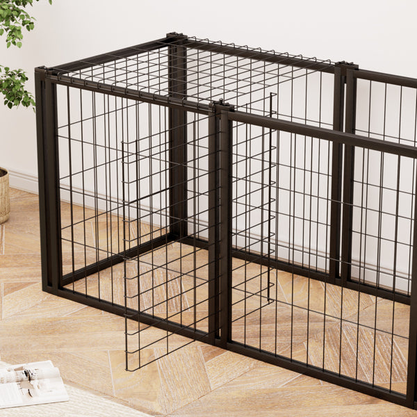 US Local Dog Cage 47.2 Inches, Suitable For Small And Medium-sized Dogs, With A Top Dog Fence, Pet Cage, Indoor, Black. 47.2 Inches Long X 22 Inches Wide X 24 Inches High.