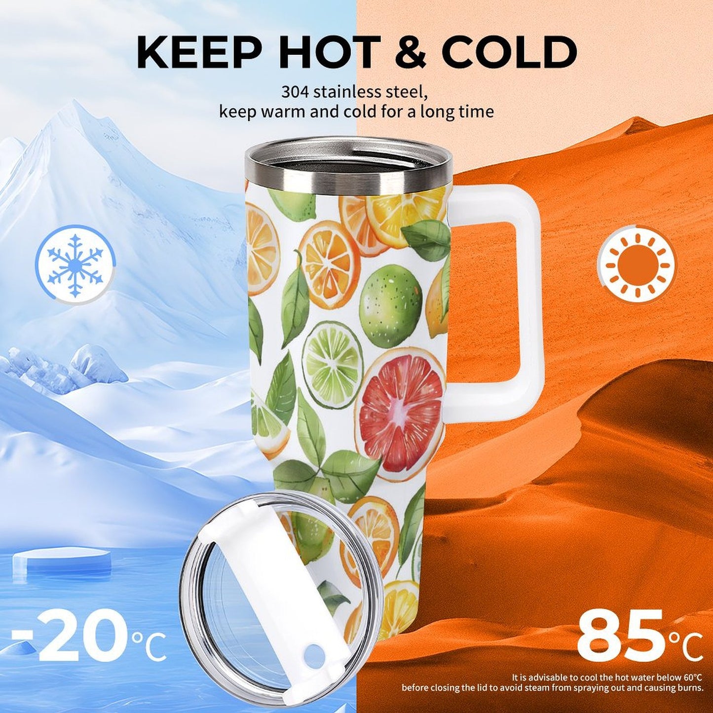 PHDT00100 POD US Local Tumbler 40 oz Large Capacity Car Cup Refreshing, Fruity