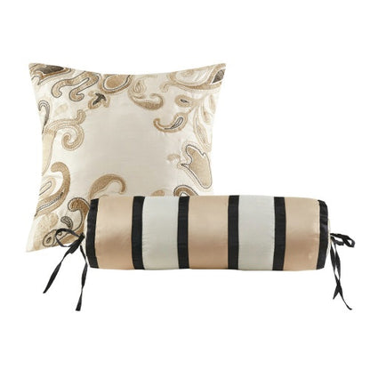 US Local 12 Piece Comforter Set With Cotton Bed Sheets Black King