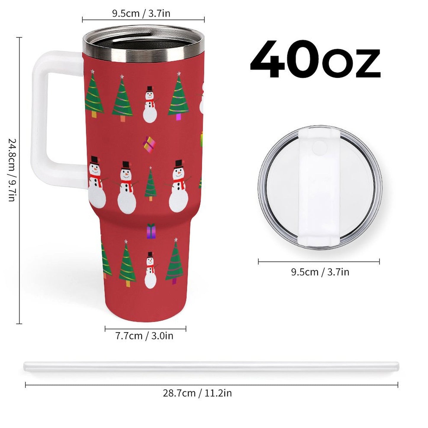 PHDT00441 POD US Local Tumbler 40 oz Large Capacity Car Cup Red, Christmas