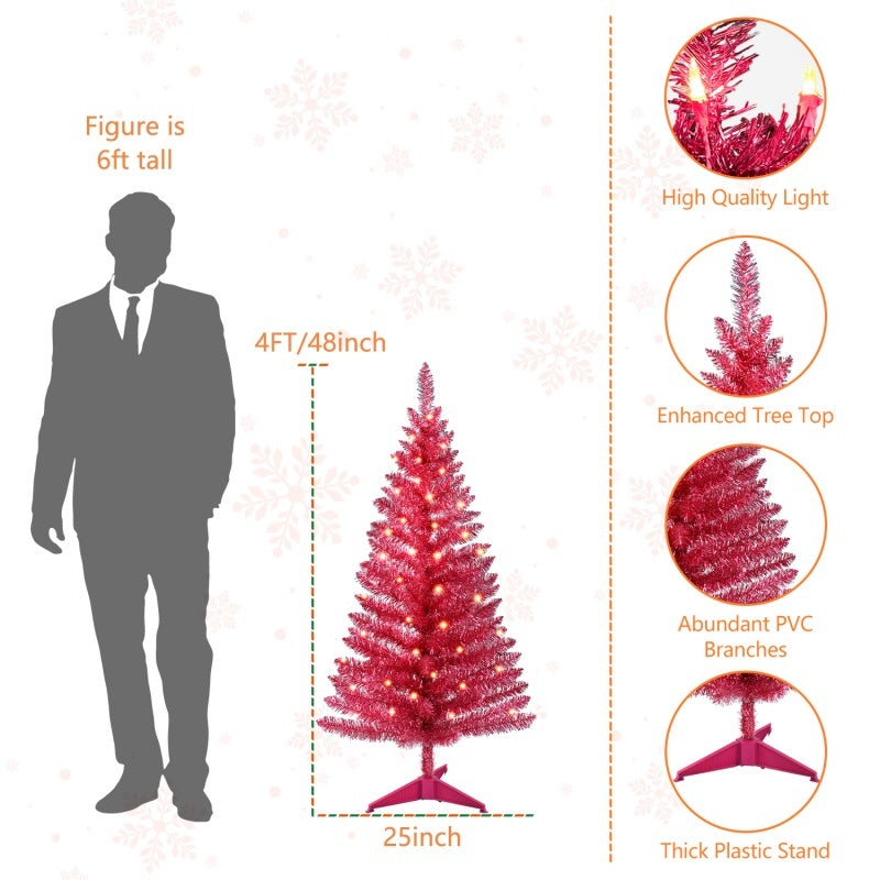 US Local 4ft Red Christmas Tree, Christmas Decorations