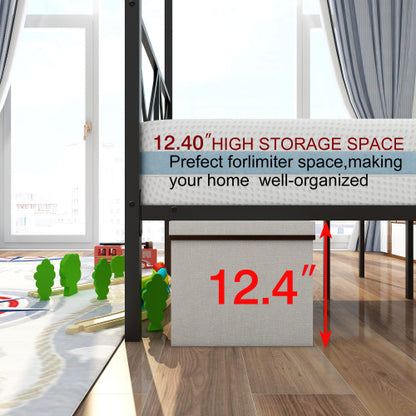 US Local Metal Canopy Bed Frame, Platform Bed Frame Queen With X Shaped Frame Queen Black