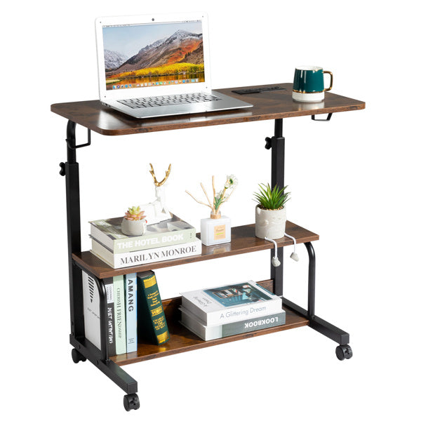 US Local Retro Brown Adjustable Computer Desk