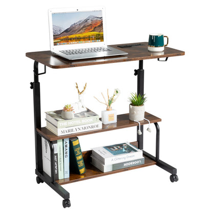 US Local Retro Brown Adjustable Computer Desk