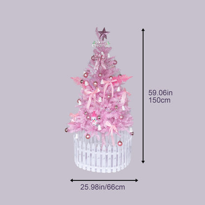 Enchanted Blush Christmas Tree -Dreamy Artificial Holiday Tree For Whimsical Home Decor & Gift Ideas