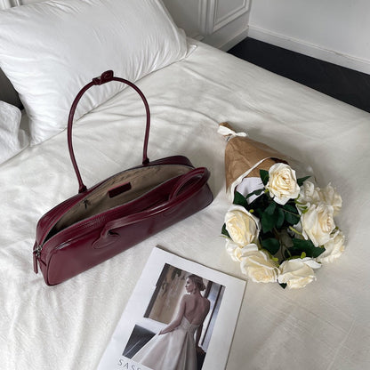 Retro Baguette High-quality Portable One-shoulder Underarm Genuine Leather Bag