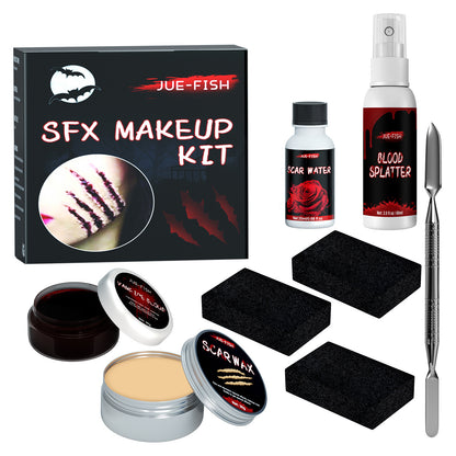 US Local Halloween Makeup Kit, Simulates Plasma Skin Wax-Shaped Scar Water Wound Makeup Halloween Makeup Kit
