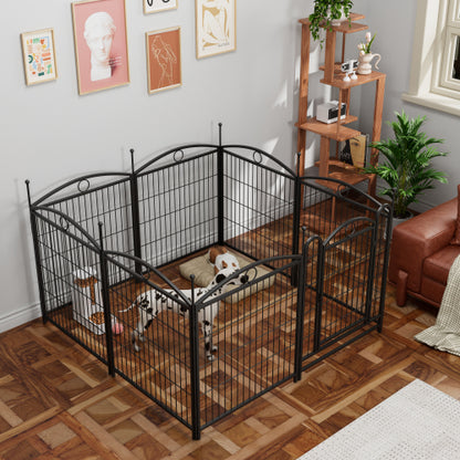 US Local 32 Inch 8 Panel Metal Dog Fence Pet Outdoor Playpen