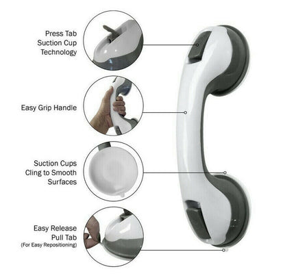 US Local Power Shower Grip Handle Bathroom Suction Grab Bar Safety Rail Tub Bath Vacuum