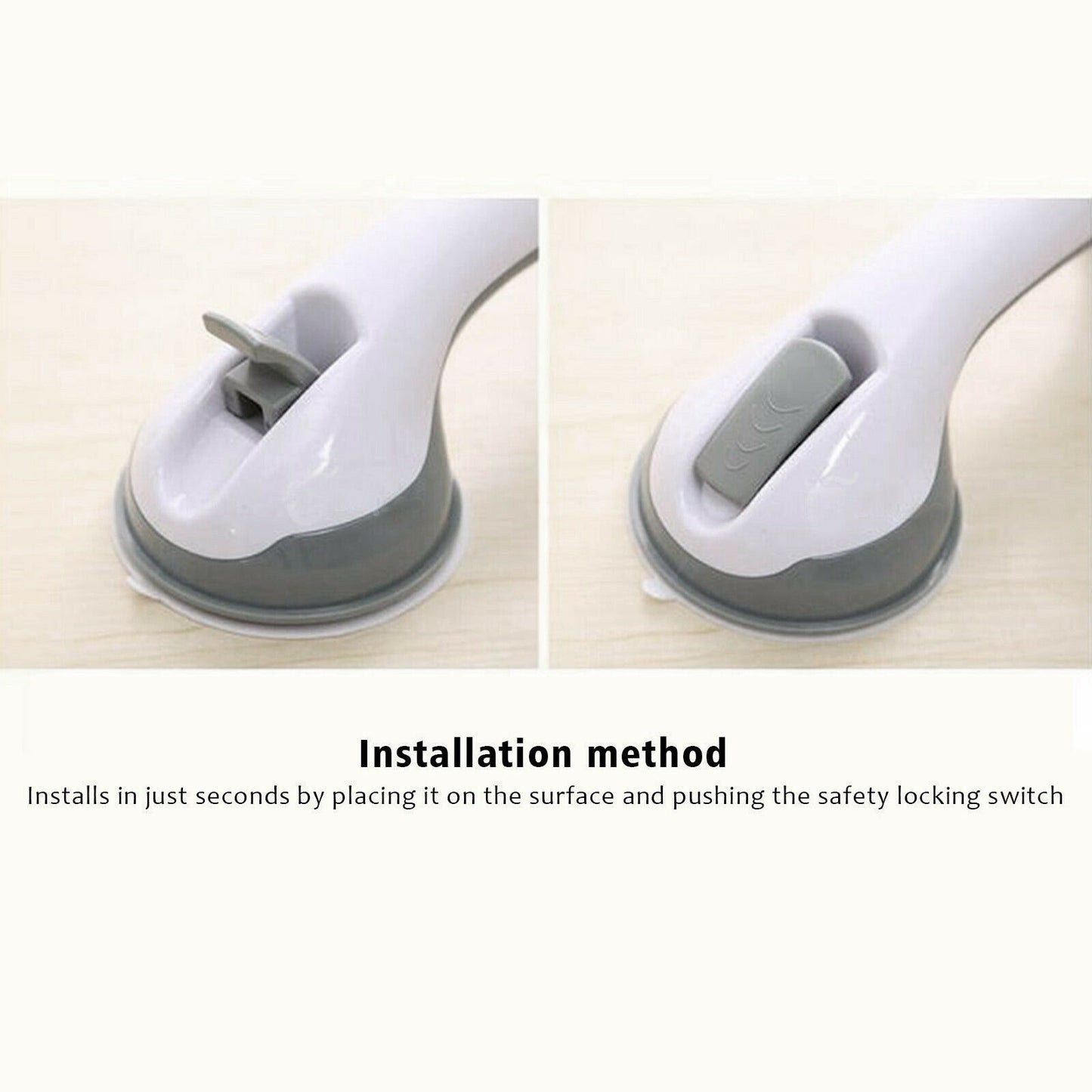USA Local Power Shower Grip Handle Bathroom Suction Grab Bar Safety Rail Tub Bath Vacuum