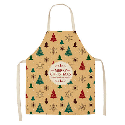 Christmas linen apron