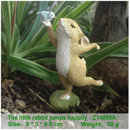 US Local Creative Decorations Cute Bunny Resin Ornaments