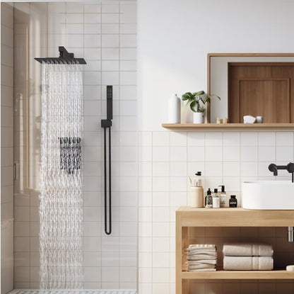 US Local Rain Shower System With Storage Shelves Wall-mounted
