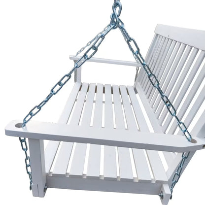 US Local Wooden Bench Swing With Chain
