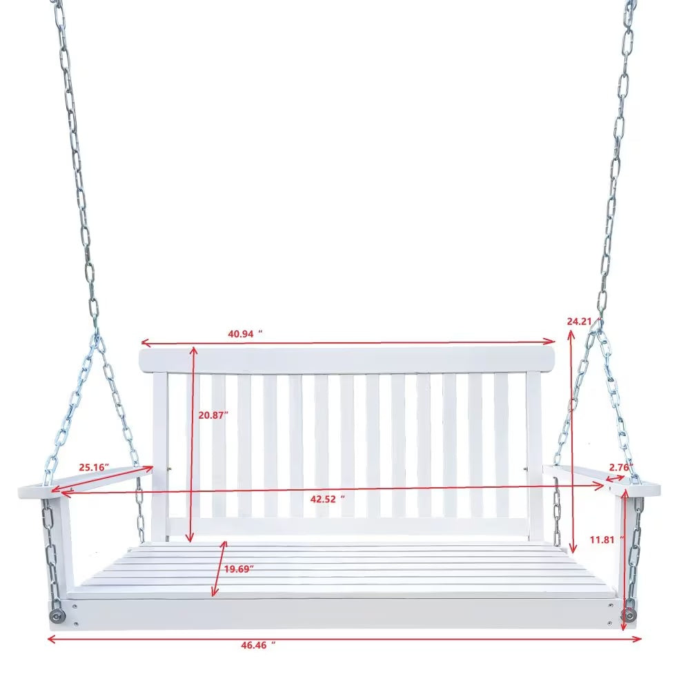 US Local Wooden Bench Swing With Chain