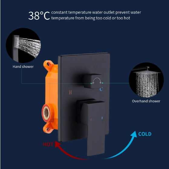 US Local Shower System Shower Mixer Combo Set Wall-mounted