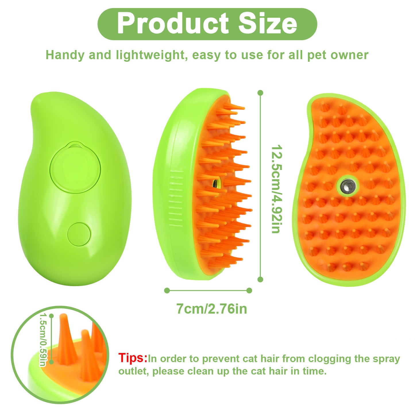 US Local Cat Steam Brush For Shedding - 3 In 1 Pet Steam Brush For Cat And Dog, Rechargeable Steamy Cat Water Brush, Spritz Defur Comb For Cats, Steamer Brush For Grooming And Removing Loose Hair