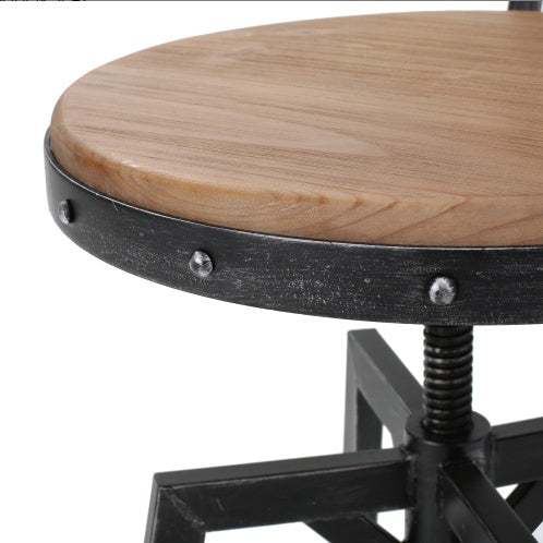 US Local METAL CHAIR WITH WOODEN SEAT