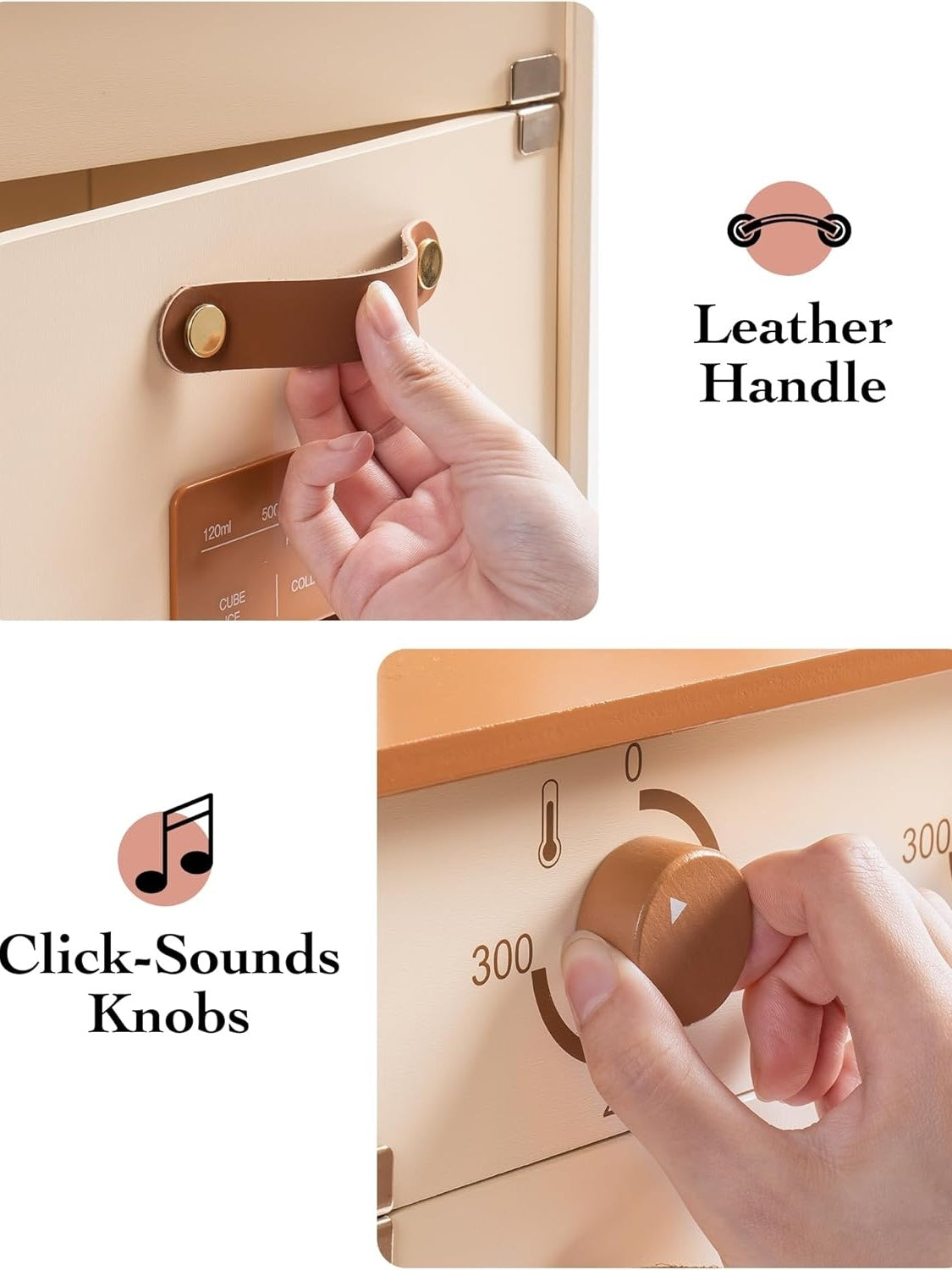 US Local ROBOTIME Wooden Play Kitchen With Pretend Ice Cube Dispenser For  Toddler Age 3