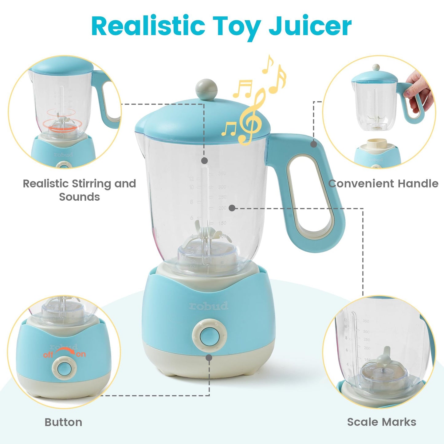 US Local ROBOTIME Wooden Pretend Play Juicing Machine Toy Gift Toddlers