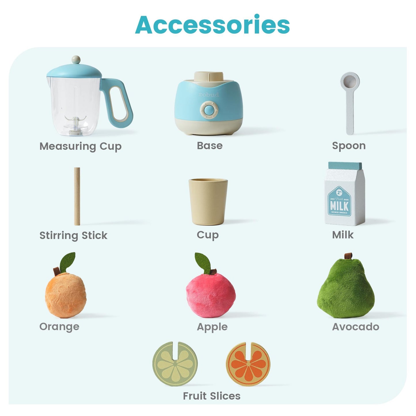 US Local ROBOTIME Wooden Pretend Play Juicing Machine Toy Gift Toddlers