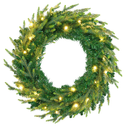 US Local 6 Feet Pre-Lit Aspen Fir Artificial Christmas Tree With Garlands And Garlands, Grass Green Christmas Tree With 380 Multi-Color LED Lights, 11 Lighting Modes, 861 PE Branch Tips