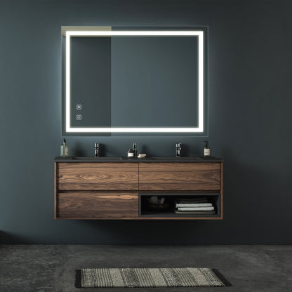 US Local 32x24 Inch Bathroom LED Premium Vanity Mirror With Focusing Back Panel, High Lumens, Dimmable Touch, Unavailable Platforms-Welfel