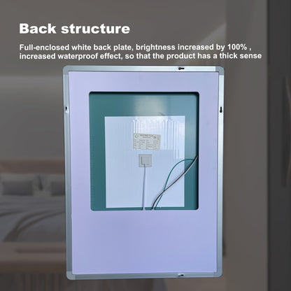 US Local 32x24 Inch Bathroom LED Premium Vanity Mirror With Focusing Back Panel, High Lumens, Dimmable Touch, Unavailable Platforms-Welfel