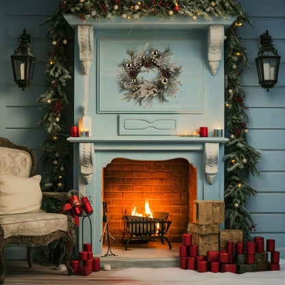 US Local Christmas Wreath 20 Inch Christmas Door Decoration Garland With Warm Lights