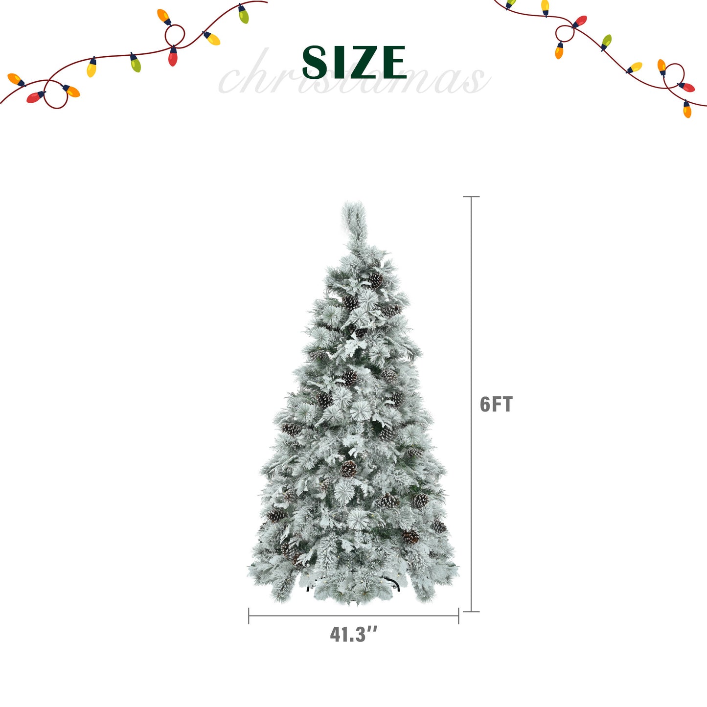 US Local 6 Feet Of Spruce Snow Covered Christmas Tree With Pre-installed Lights