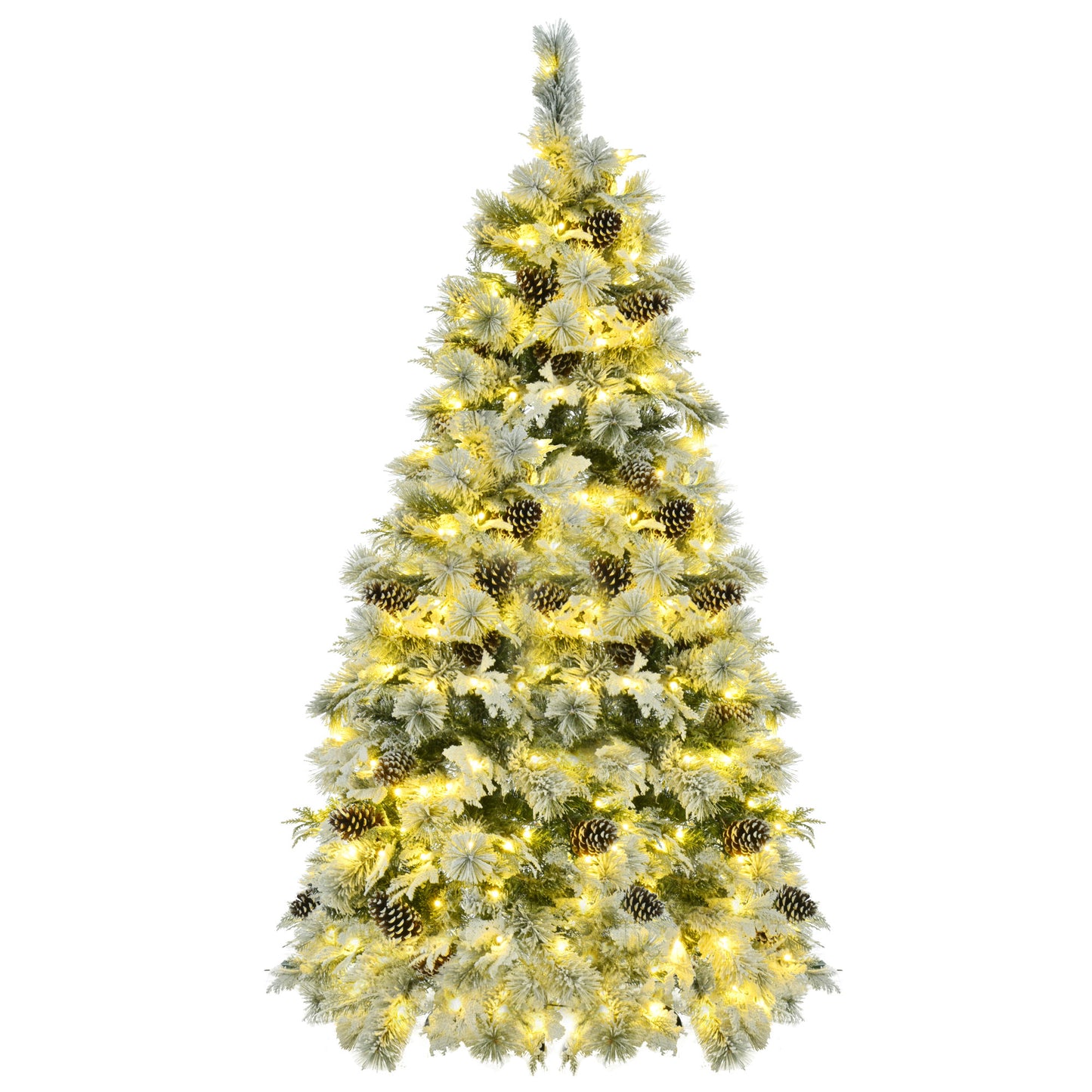 US Local 6 Feet Of Spruce Snow Covered Christmas Tree With Pre-installed Lights