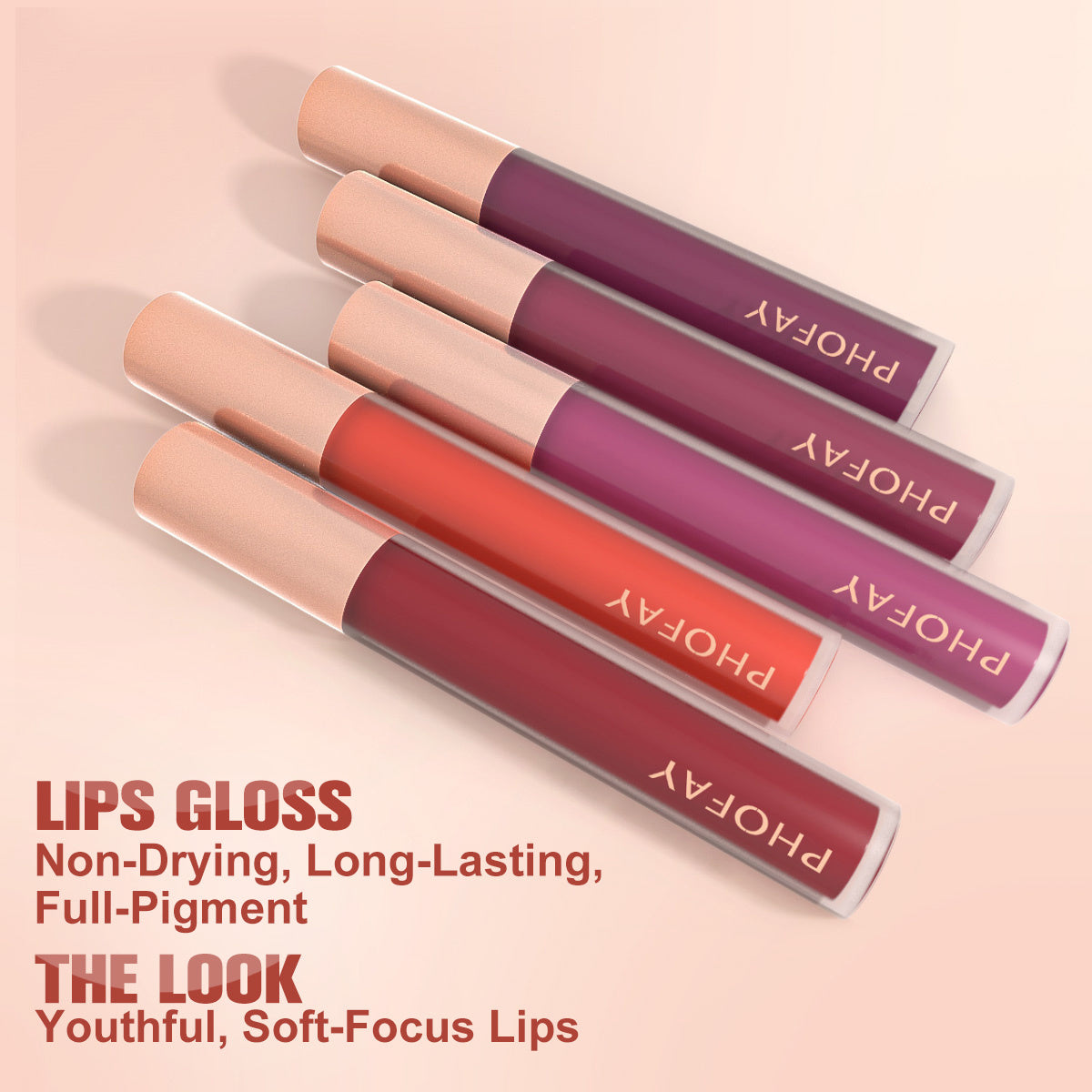 US Local PHOFAY Non-Sticky Lip Gloss