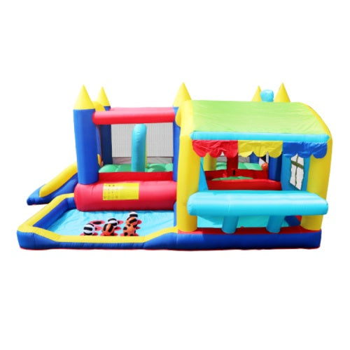 US Local 7-in-1 Inflatable Bounce House, Bouncy House With Ball Pit For Kids Indoor And Outdoor Party Family Fun, Obstacles, Toddler Jump Bounce Castle With Ball Pit For Birthday Party Gifts