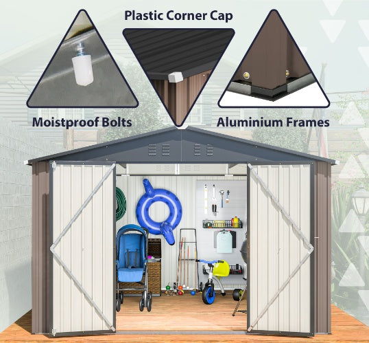 US Local Steel Garden Shed With Double Lockable Door