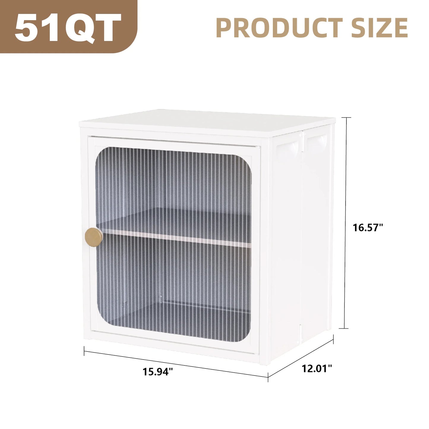 US Local Single Sturdy  Convenient Fordable Cabinet, Durable Steel-Wood Combo With Anti-Slip Design  Quick Fold  Install, Easy To DIY Storage Container With Door, White