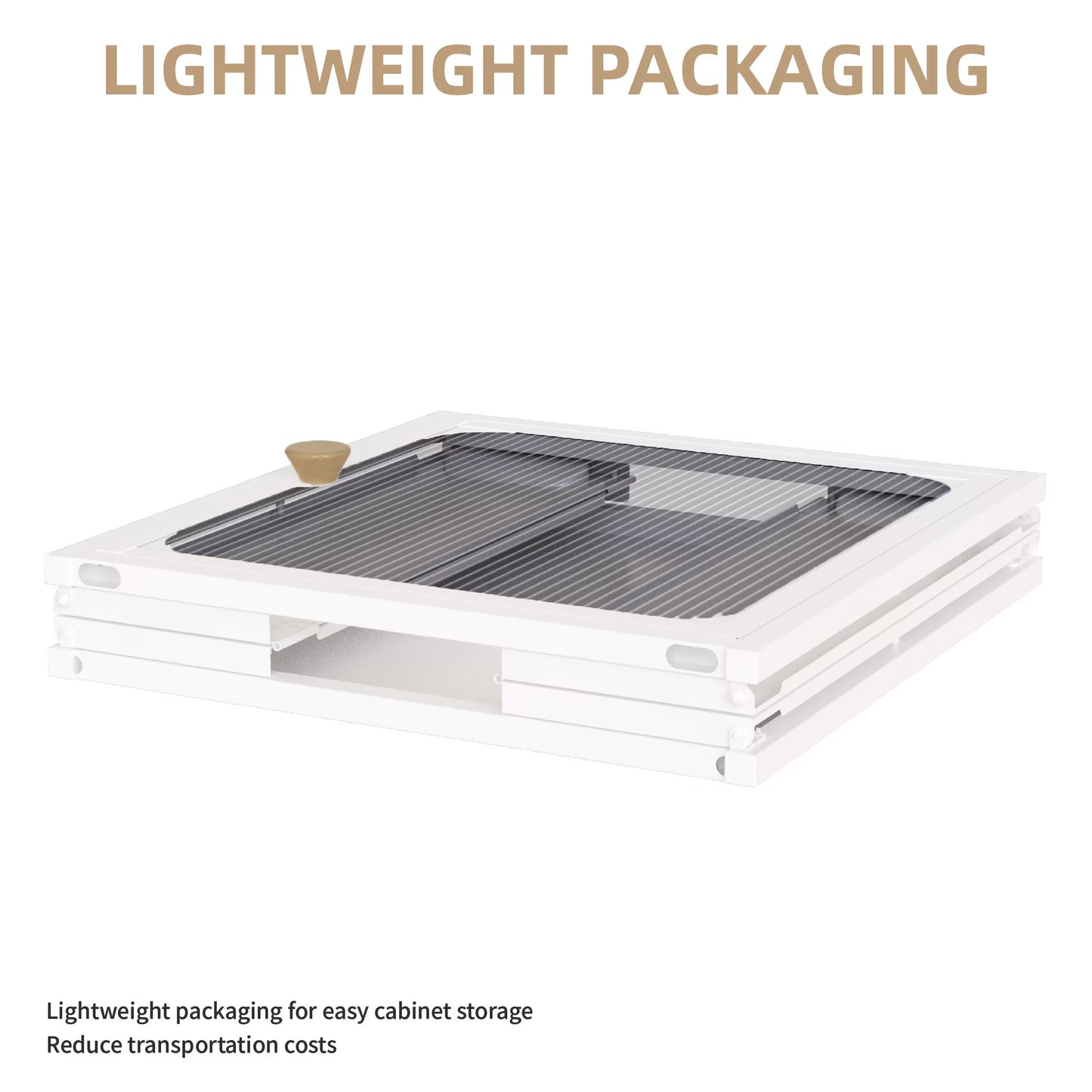 US Local Single Sturdy  Convenient Fordable Cabinet, Durable Steel-Wood Combo With Anti-Slip Design  Quick Fold  Install, Easy To DIY Storage Container With Door, White