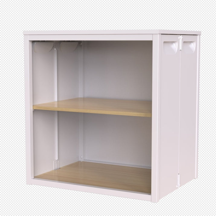 US Local Single Sturdy  Convenient Fordable Cabinet, Durable Steel-Wood Combo With Anti-Slip Design  Quick Fold  Install, Easy To DIY Storage Container With Door, White