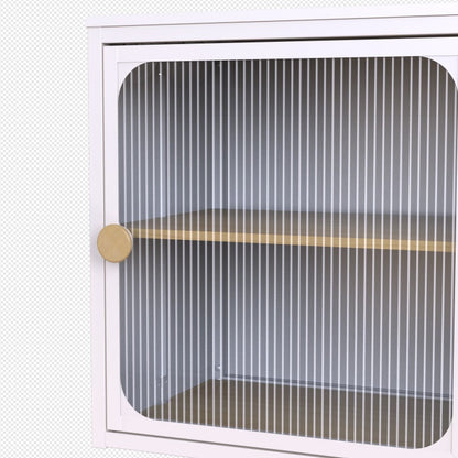 US Local Single Sturdy  Convenient Fordable Cabinet, Durable Steel-Wood Combo With Anti-Slip Design  Quick Fold  Install, Easy To DIY Storage Container With Door, White