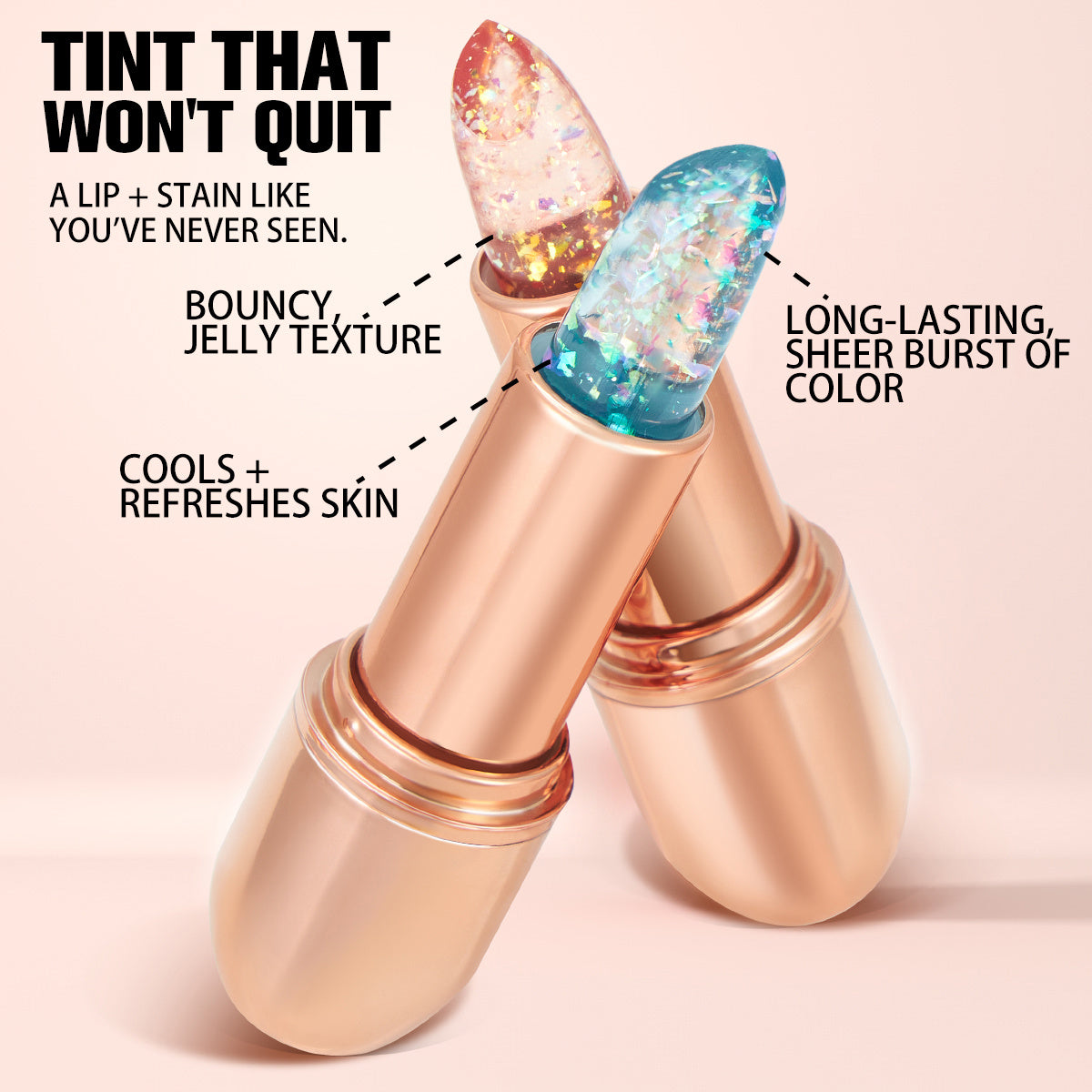 US Local PHOFAY Moisturizing Jelly Warm Lipstick