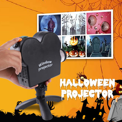 US Local Halloween Window Projector Christmas Holographic Optical Home Window Display Pro