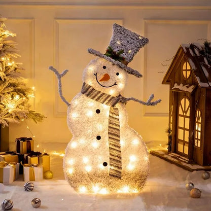 US Local LED Christmas Snowman Decoration Light Collapsible Battery Operated