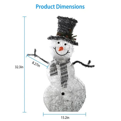 US Local LED Christmas Snowman Decoration Light Collapsible Battery Operated