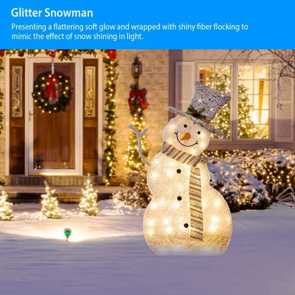 US Local LED Christmas Snowman Decoration Light Collapsible Battery Operated